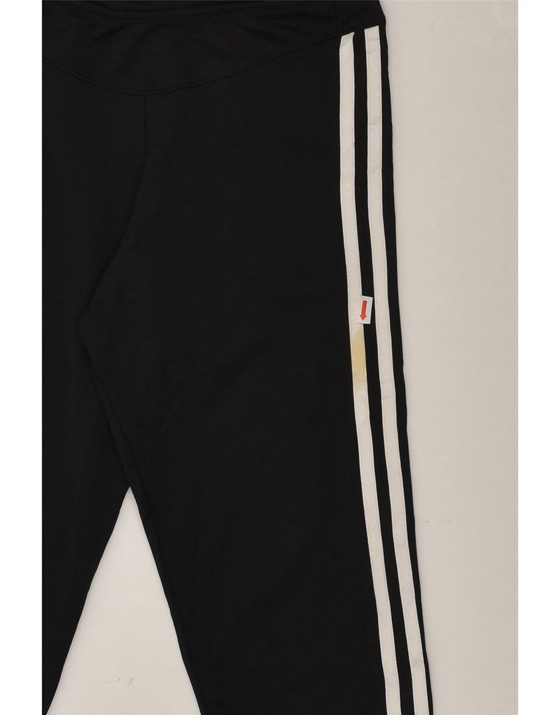 ADIDAS Womens Capri Leggings UK 12 Medium Black Polyester | Vintage Adidas | Thrift | Second-Hand Adidas | Used Clothing | Messina Hembry 