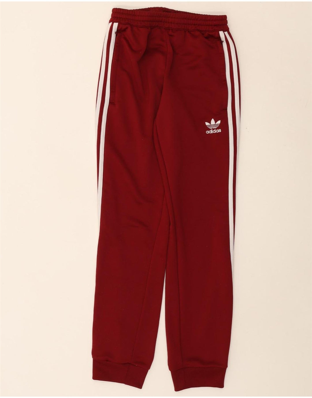 ADIDAS Mens Tracksuit Trousers Joggers XS Burgundy Polyester