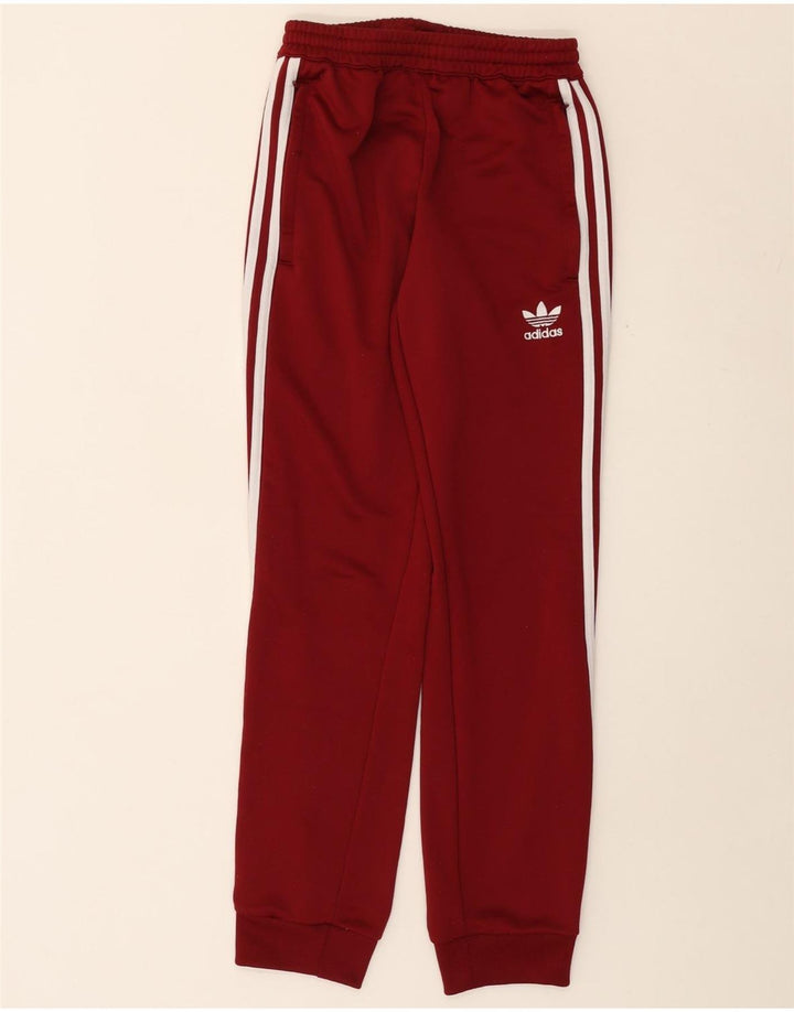 ADIDAS Mens Tracksuit Trousers Joggers XS Burgundy Polyester