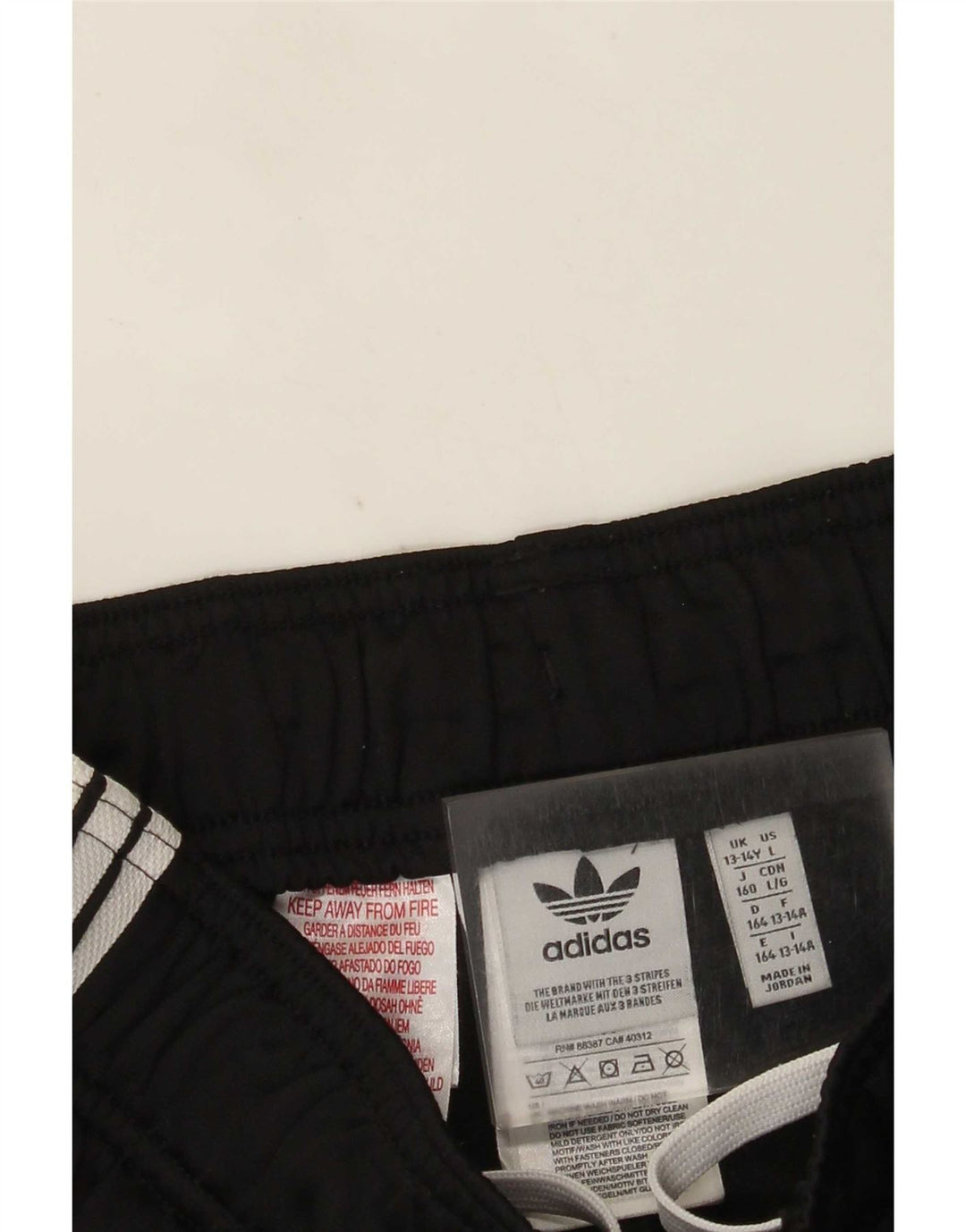 Adidas Boys Tracksuit Trousers Joggers 13-14 Years Black Polyester