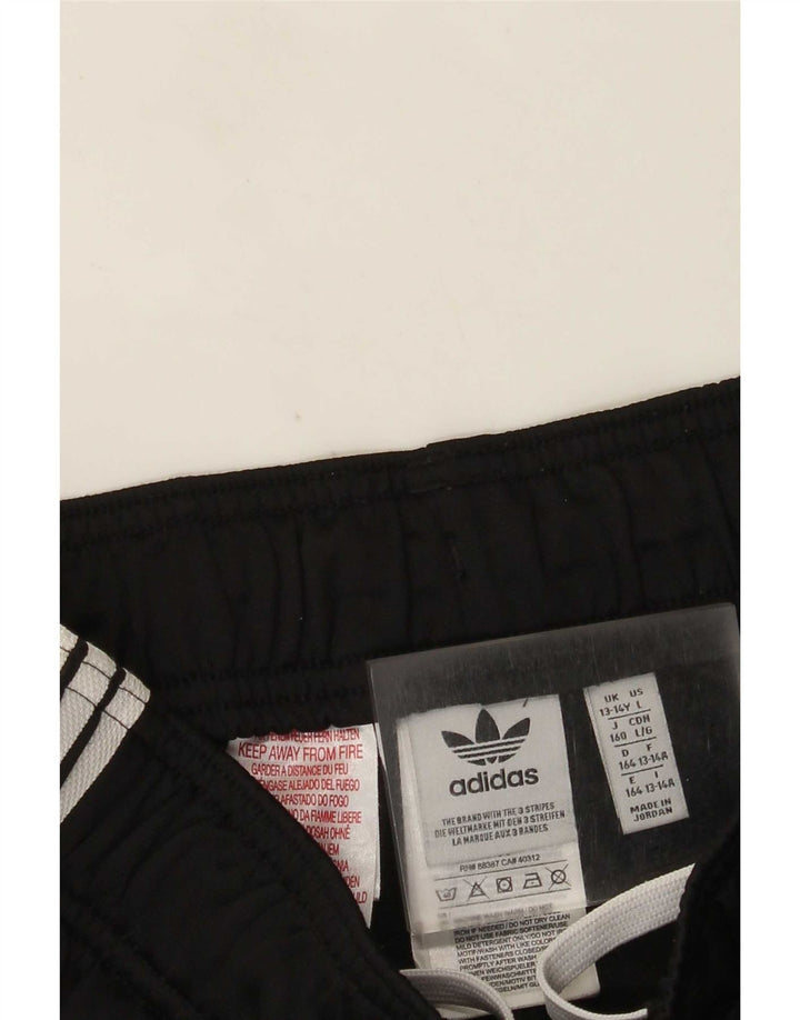 Adidas Boys Tracksuit Trousers Joggers 13-14 Years Black Polyester