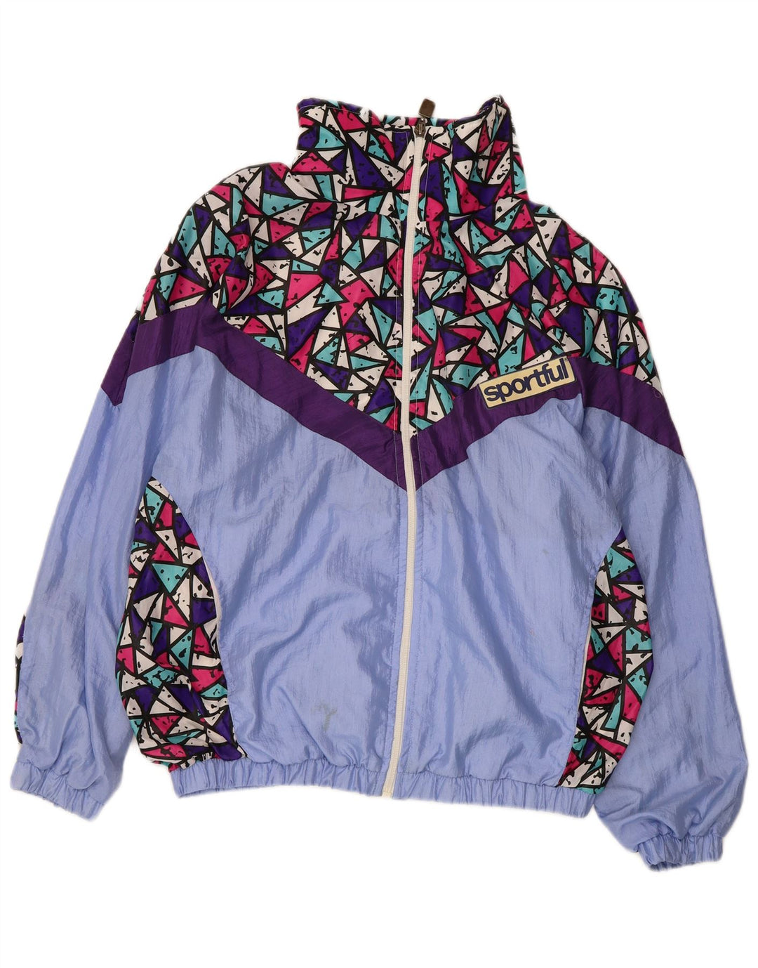 SPORTFUL Womens Tracksuit Top Jacket IT 46 Large Purple Geometric