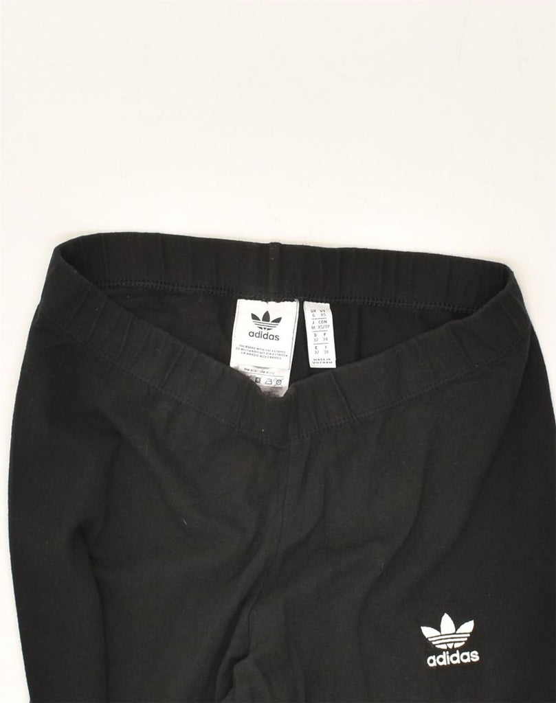 ADIDAS Womens Leggings UK 6 XS  Black Cotton | Vintage Adidas | Thrift | Second-Hand Adidas | Used Clothing | Messina Hembry 