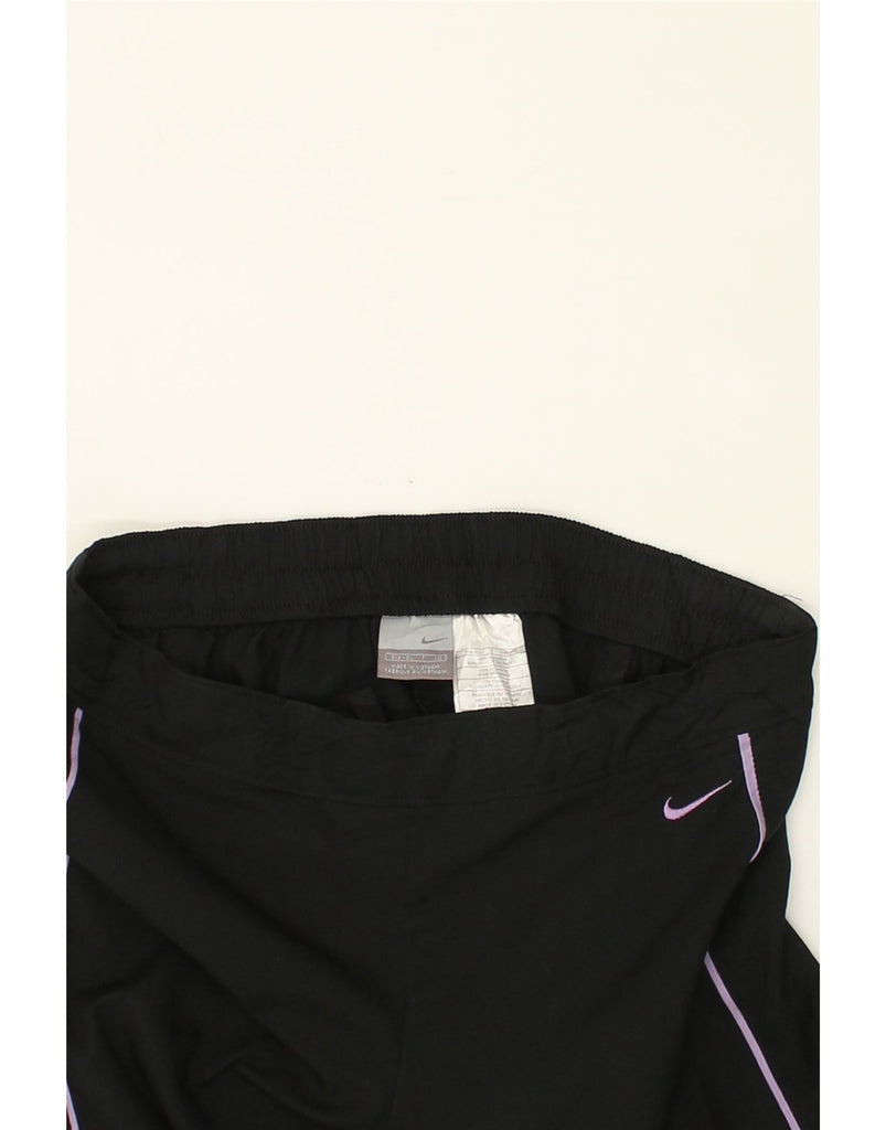 NIKE Womens Capri Tracksuit Trousers Size 4-6 Small Black Polyester | Vintage Nike | Thrift | Second-Hand Nike | Used Clothing | Messina Hembry 