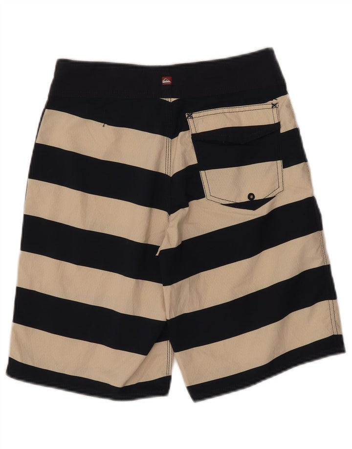 Quiksilver Boys Swimming Shorts 9-10 Years Navy Blue Striped Polyester
