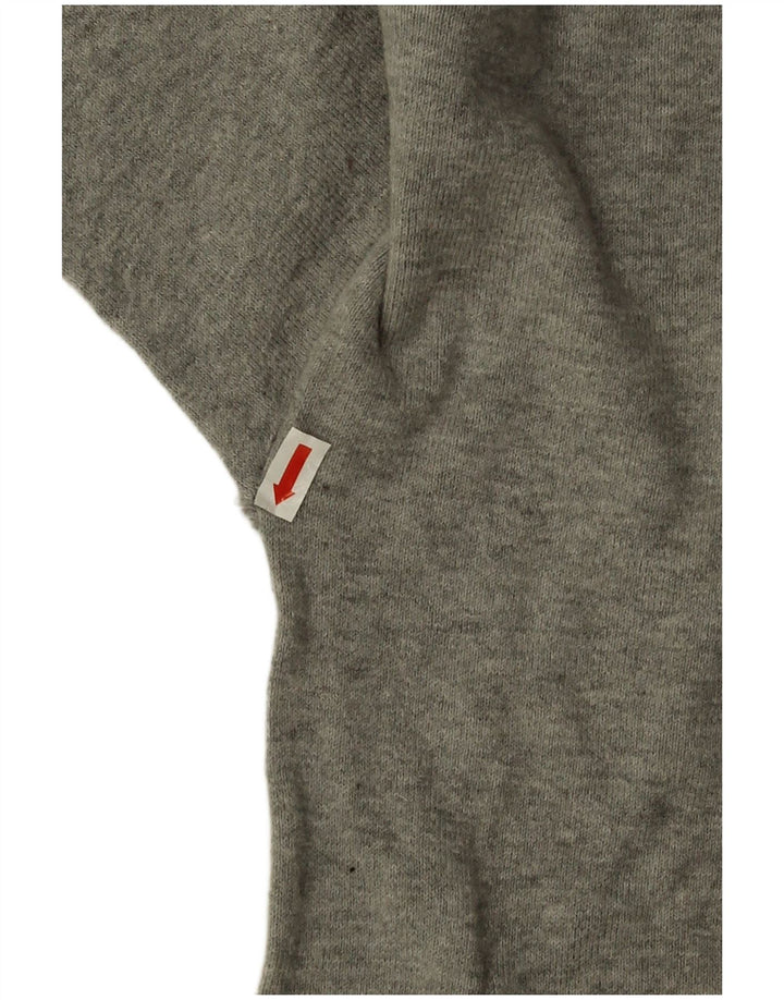 Zara Womens Oversized Boat Neck Jumper Sweater UK 14 Medium Grey Flecked
