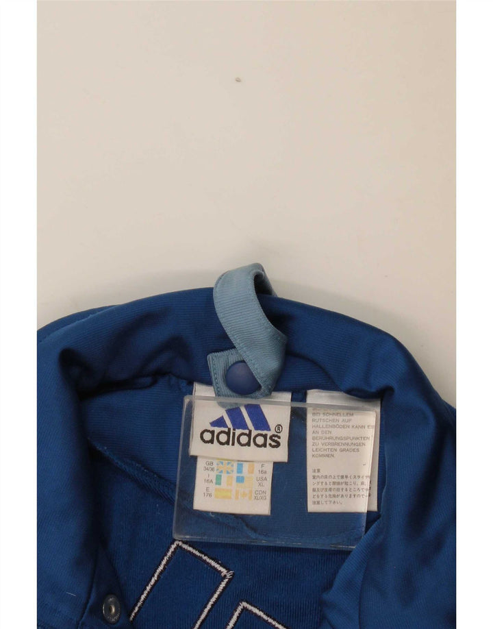Adidas Boys Graphic Tracksuit Top Jacket 15-16 Years Blue Colourblock