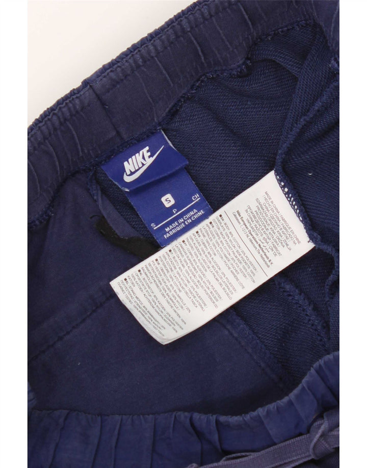 Nike Mens Graphic Tracksuit Trousers Small Navy Blue Cotton