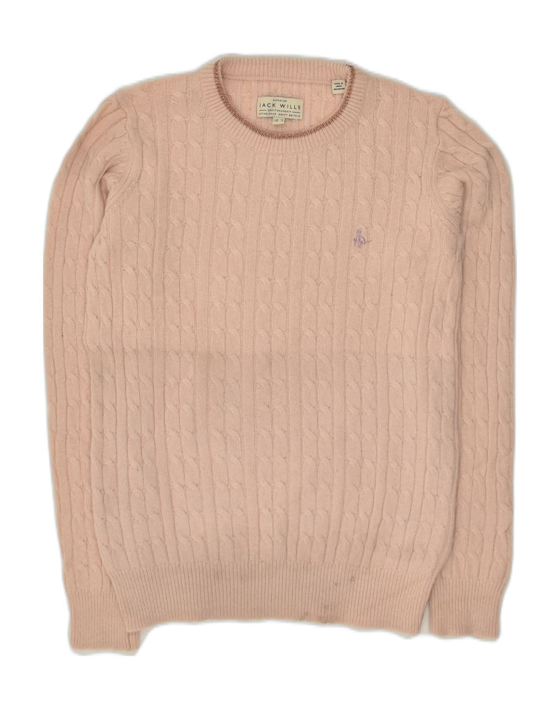 JACK WILLS Womens The Tinsbury Crew Neck Jumper Sweater UK 10 Small Beige | Vintage Jack Wills | Thrift | Second-Hand Jack Wills | Used Clothing | Messina Hembry 