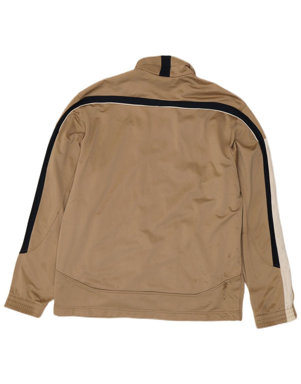 Diadora Mens Tracksuit Top Jacket UK 42 Large Beige Colourblock Polyester