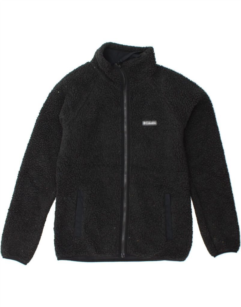 COLUMBIA Mens Fleece Jacket UK 36 Small Black Polyester Vintage Columbia and Second-Hand Columbia from Messina Hembry 