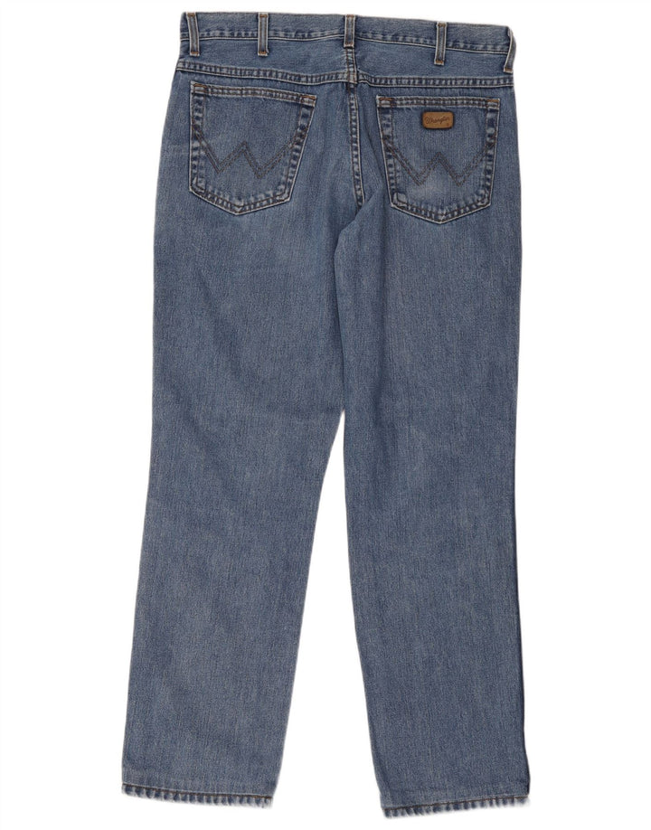 Wrangler Mens Straight Jeans W36 L34 Blue Cotton