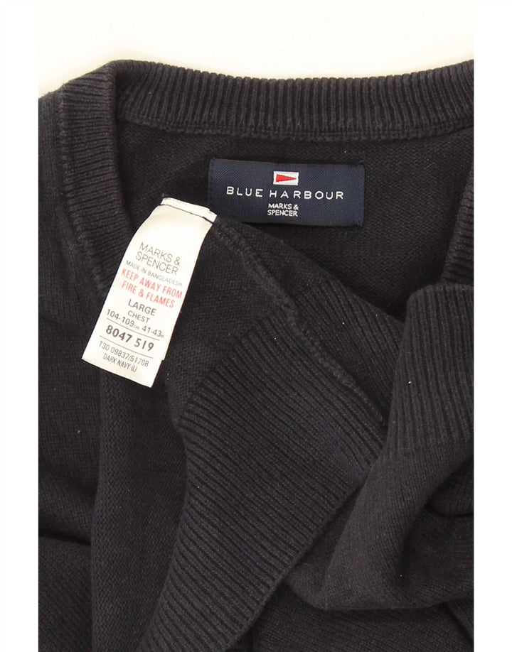 Marks & Spencer Mens Blue Harbour Vest Tank Top Large Navy Cotton