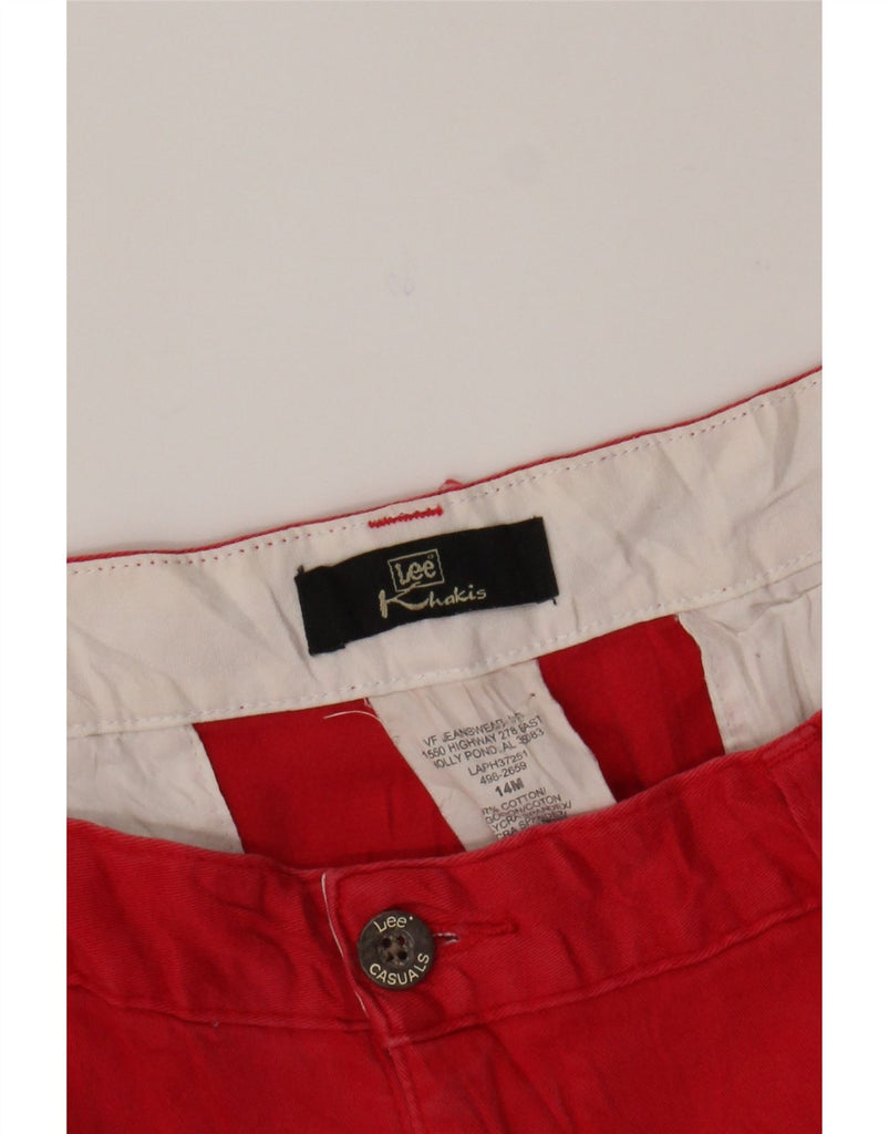 LEE Womens Khakis Loose Fit High Waist Capri Trousers US 14 XL W32 L20 Red Vintage Lee and Second-Hand Lee from Messina Hembry 