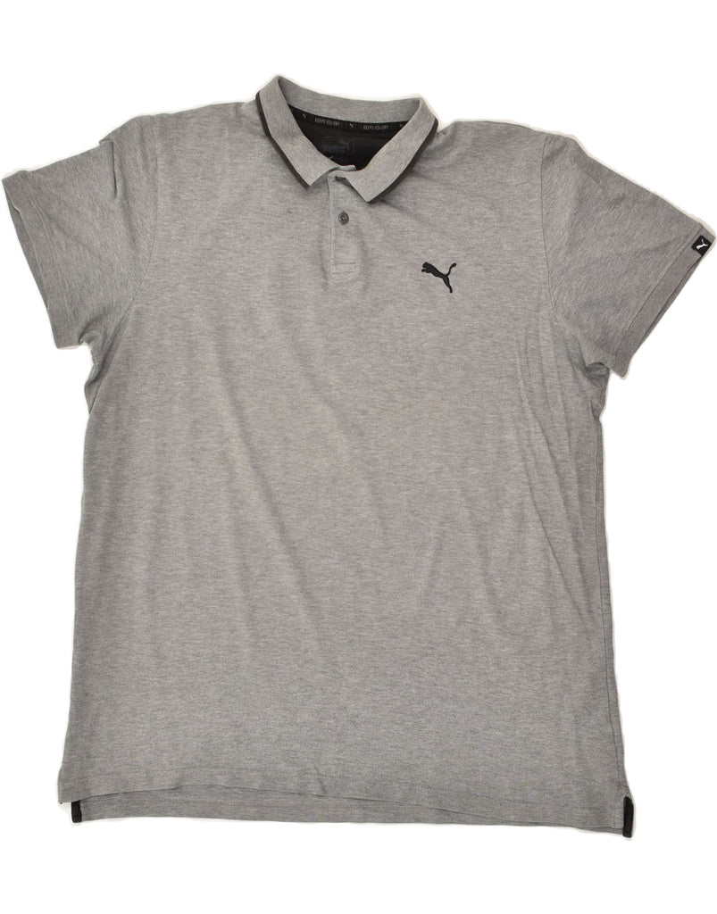 PUMA Mens Polo Shirt XL Grey | Vintage Puma | Thrift | Second-Hand Puma | Used Clothing | Messina Hembry 