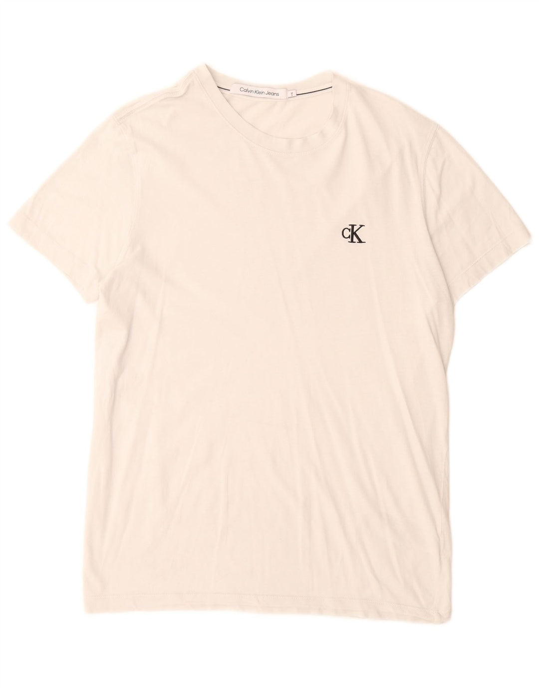 Calvin Klein Jeans Mens T-Shirt Top Medium White Cotton