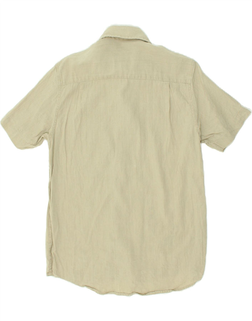 WRANGLER Mens Short Sleeve Shirt Small Beige Linen | Vintage Wrangler | Thrift | Second-Hand Wrangler | Used Clothing | Messina Hembry 