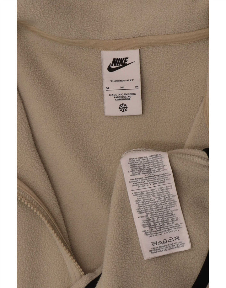 Nike Mens Therma-Fit Zip Neck Fleece Jumper Medium Beige Polyester