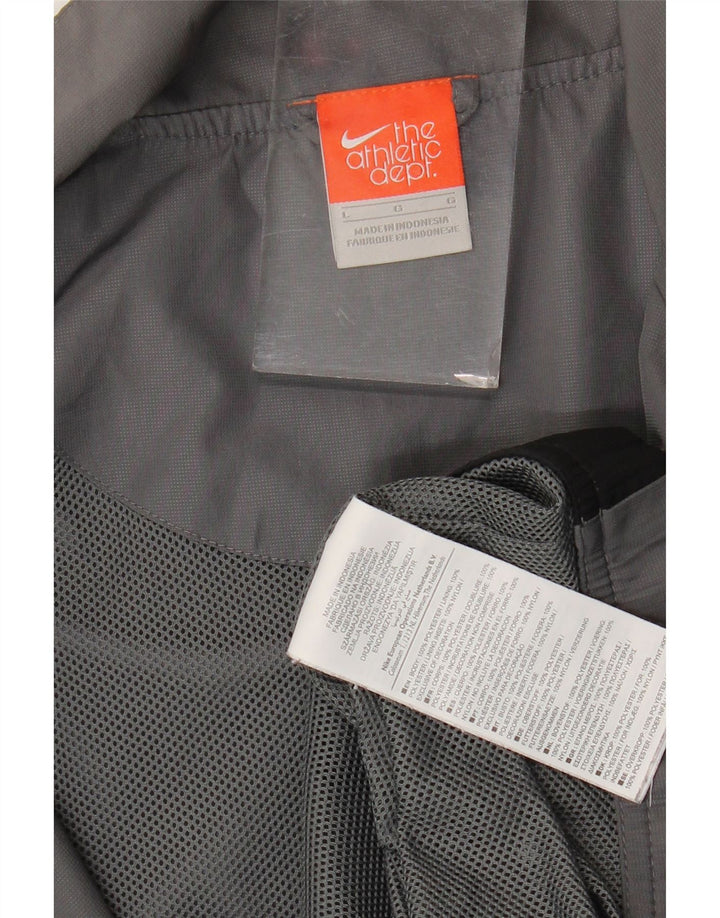 Nike Mens Tracksuit Top Jacket Large Grey Colourblock Polyester