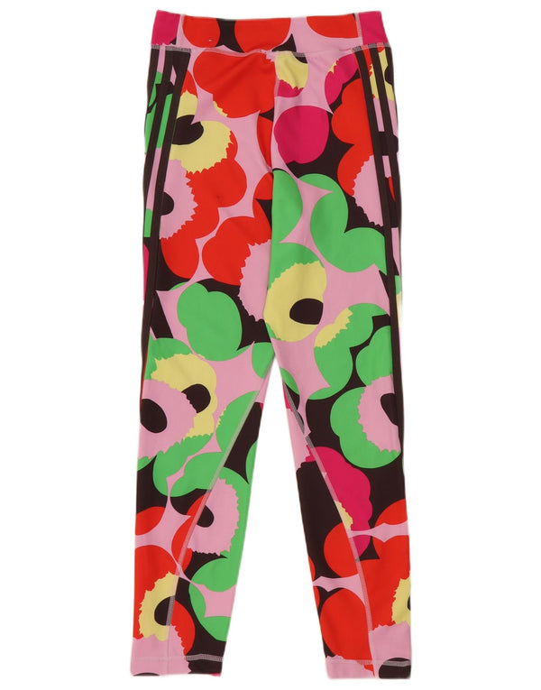 Adidas Girls Marimekko Graphic Leggings 13-14 Years Multicoloured Geometric