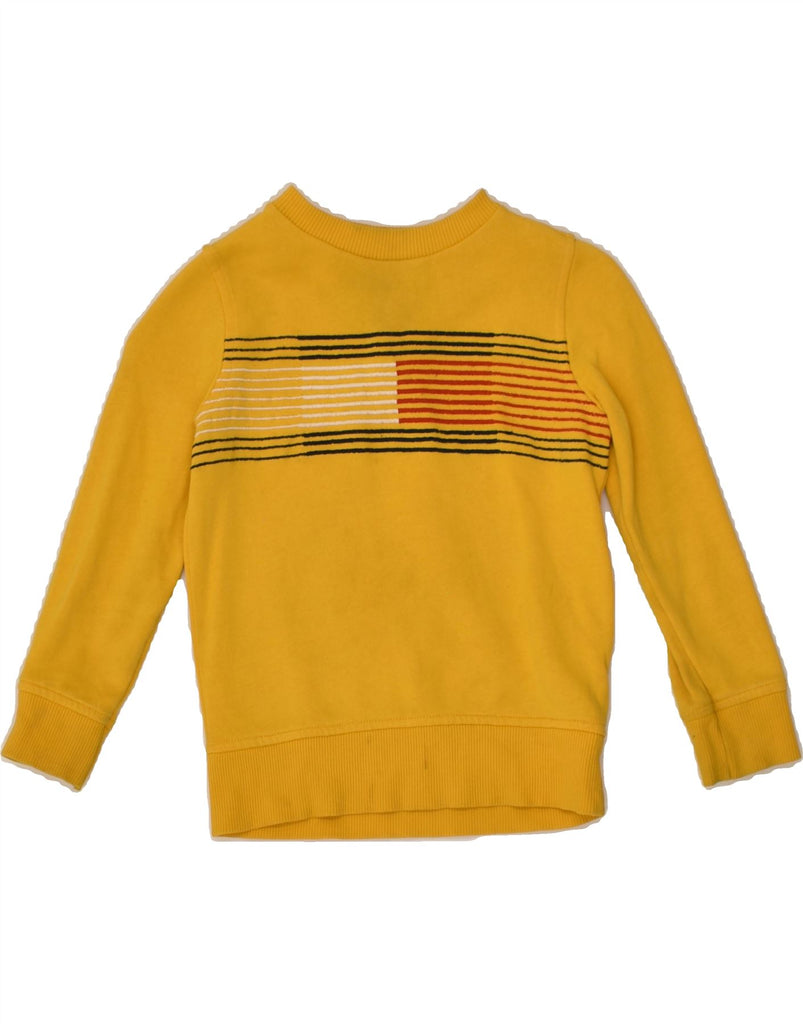 TOMMY HILFIGER Boys Sweatshirt Jumper 3-4 Years Yellow Striped Cotton | Vintage Tommy Hilfiger | Thrift | Second-Hand Tommy Hilfiger | Used Clothing | Messina Hembry 