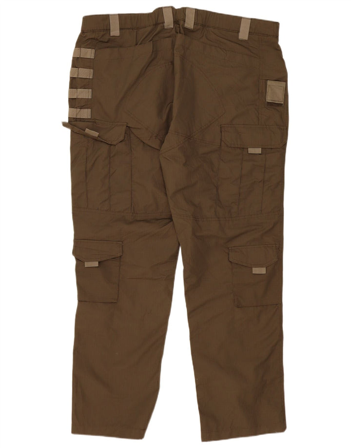 Free Soldier Mens Slim Cargo Trousers W42 L33 Khaki Polyester