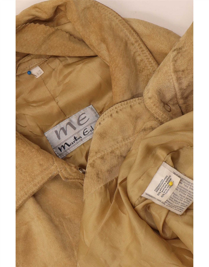 Martin Eden Womens Suede Jacket IT 42 Medium Beige Leather
