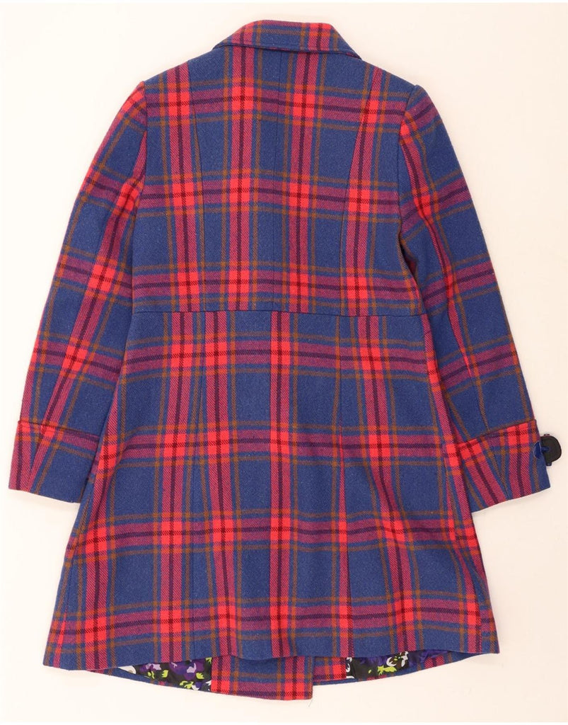 JOE BROWNS Womens Overcoat UK 12 Medium Blue Check Polyester Vintage Joe Browns and Second-Hand Joe Browns from Messina Hembry 