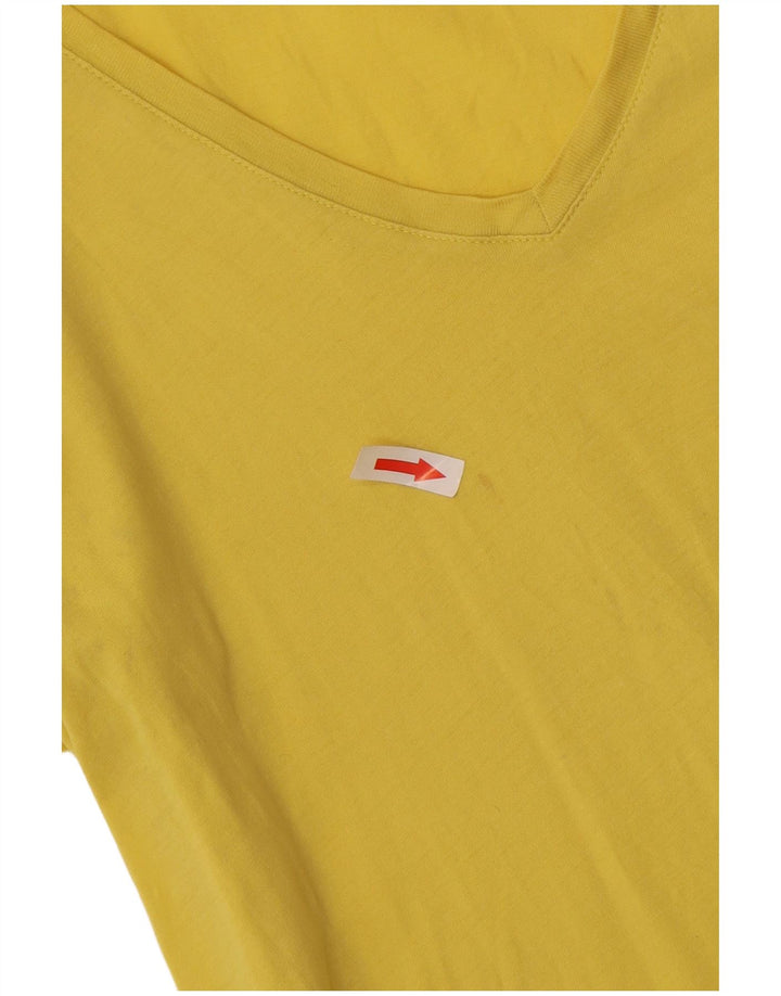 Ralph Lauren Womens T-Shirt Top UK 14 Large Yellow Cotton