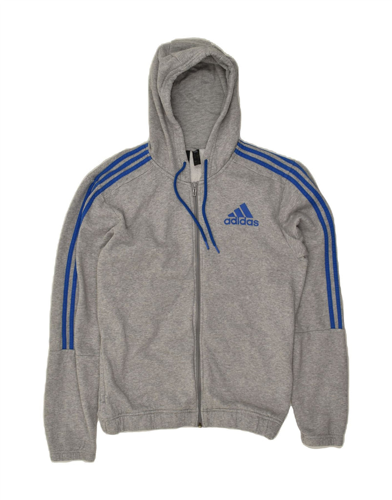 ADIDAS Mens Zip Hoodie Sweater UK 38/40 Medium Grey Cotton | Vintage Adidas | Thrift | Second-Hand Adidas | Used Clothing | Messina Hembry 