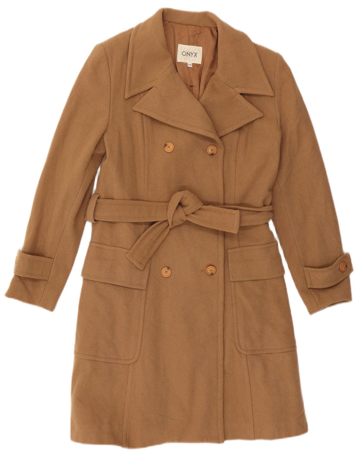 Onyx Womens Double Breasted Coat IT 44 Medium Brown Wool