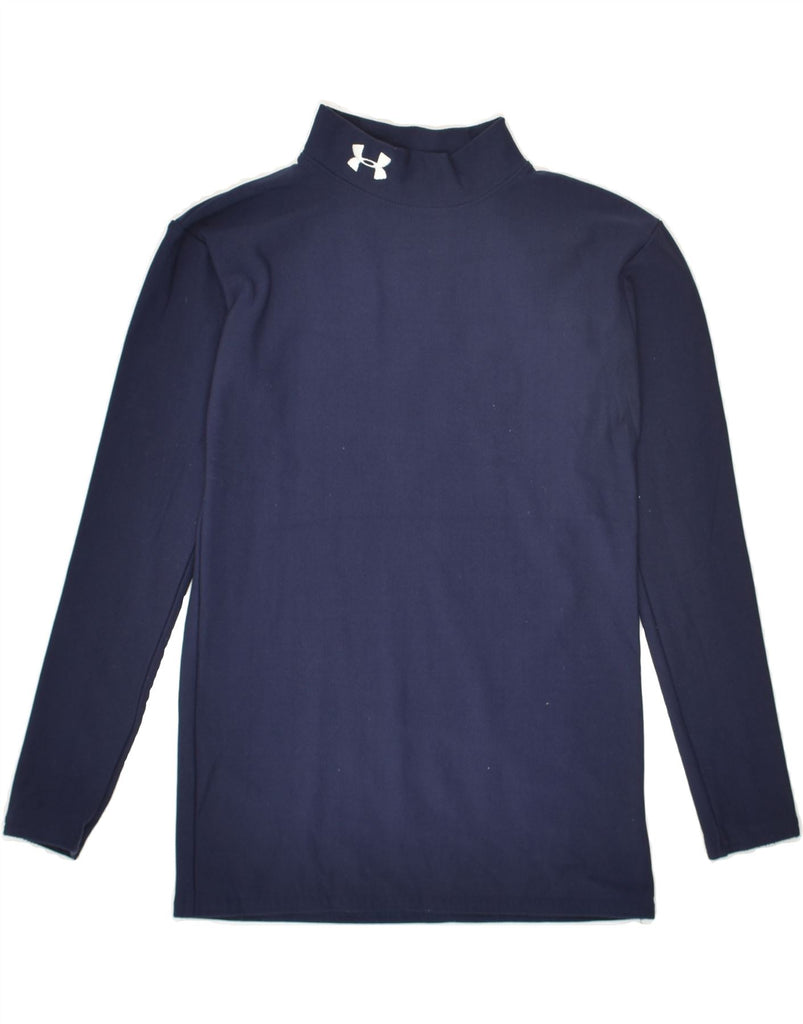 UNDER ARMOUR Boys Top Long Sleeve 11-12 Years Large  Navy Blue Nylon | Vintage Under Armour | Thrift | Second-Hand Under Armour | Used Clothing | Messina Hembry 