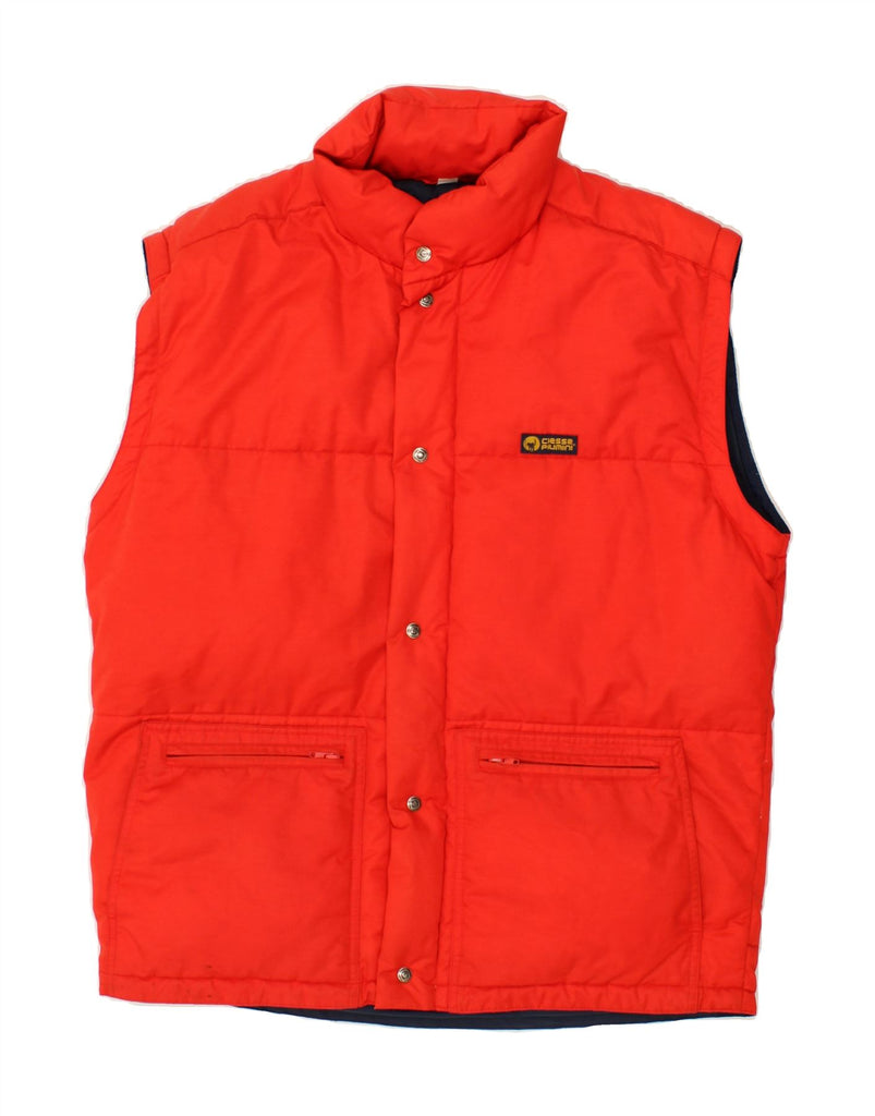 CIESSE PIUMINI Mens Padded Gilet UK 40 Large Red Vintage Ciesse Piumini and Second-Hand Ciesse Piumini from Messina Hembry 