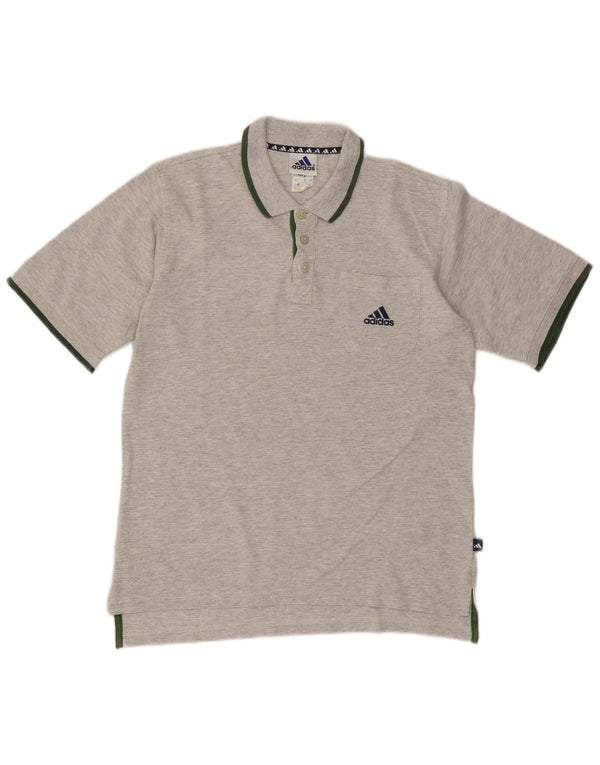 Adidas Mens Polo Shirt UK 36/38 Small Grey Cotton
