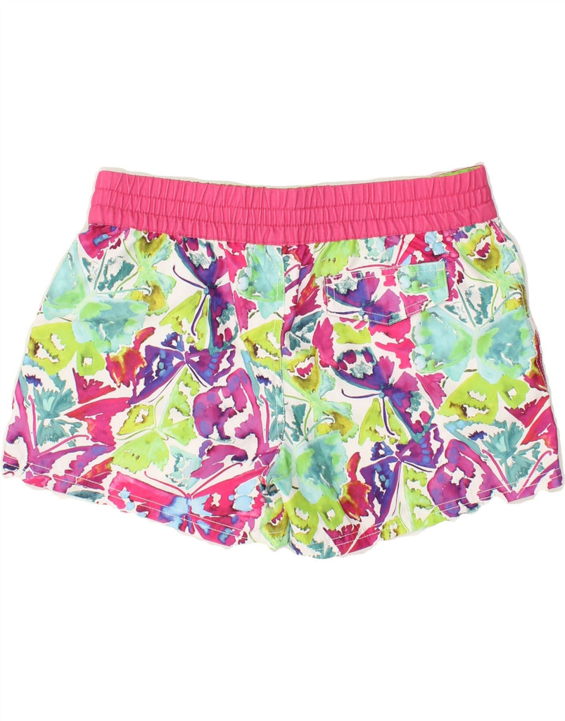 MAUI AND SONS Womens Abstract Pattern Sport Shorts UK 12 Medium Pink Vintage Maui and Sons and Second-Hand Maui and Sons from Messina Hembry 