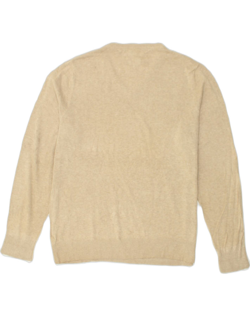 TOMMY HILFIGER Mens V-Neck Jumper Sweater XL Beige Cotton | Vintage Tommy Hilfiger | Thrift | Second-Hand Tommy Hilfiger | Used Clothing | Messina Hembry 