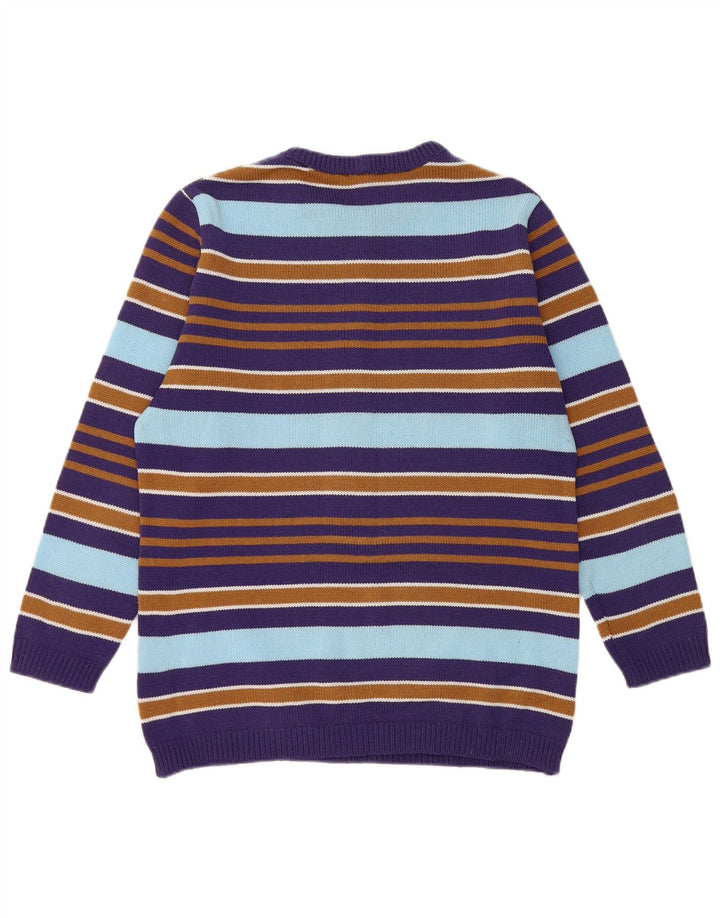 Vintage Womens Crew Neck Jumper Sweater IT 42 Medium Purple Striped