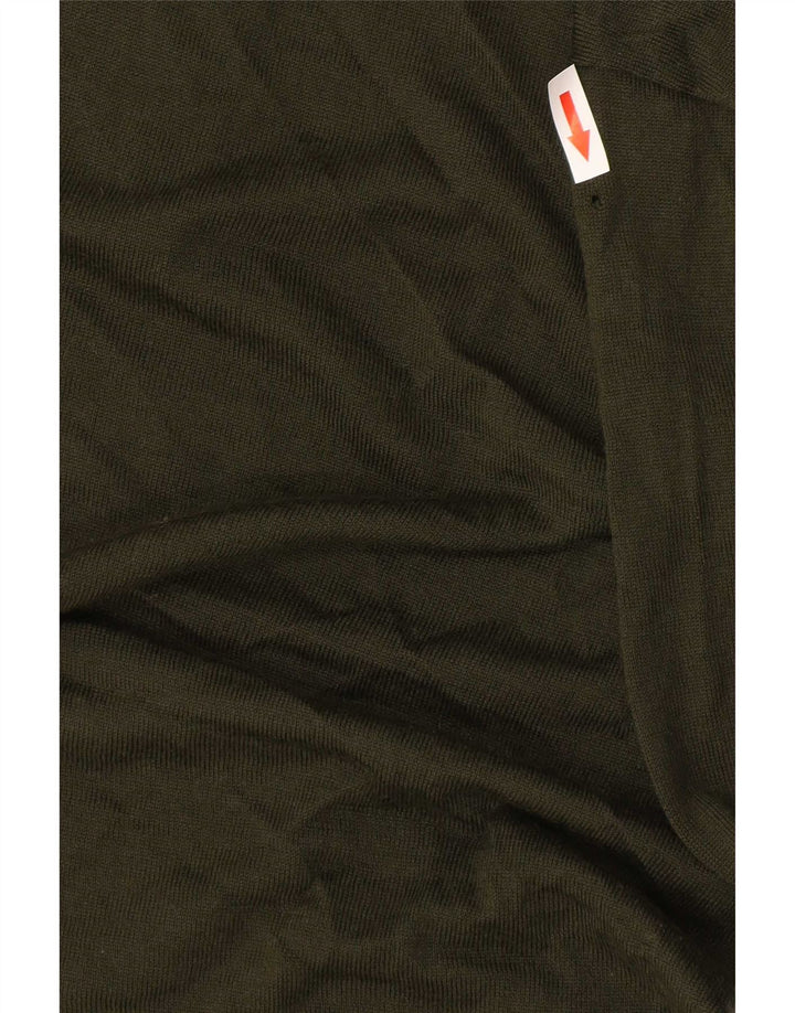 Reiss Mens Zip Neck Jumper Sweater Large Green Acrylic