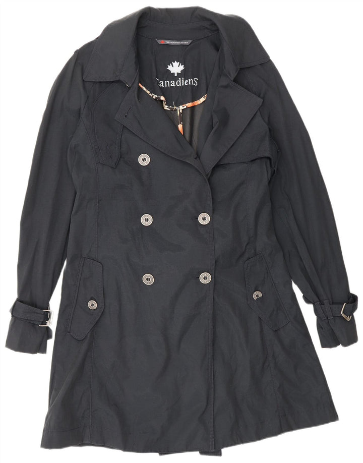 Canadiens Womens Trench Coat IT 44 Medium Navy Blue Nylon