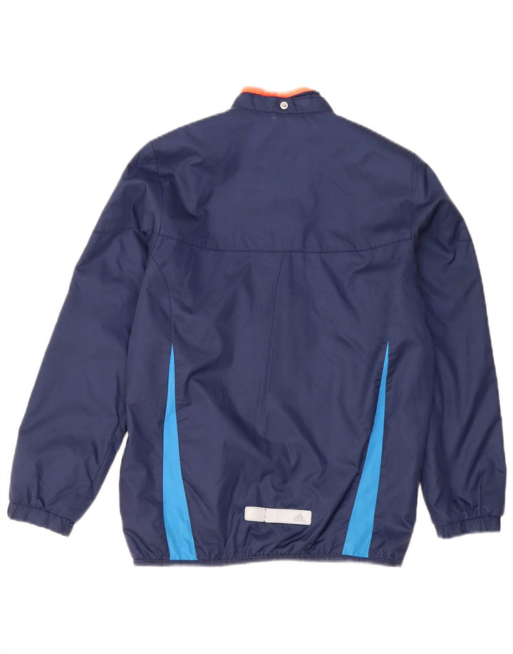 Adidas Boys Windbreaker Jacket 11-12 Years Navy Blue Colourblock Polyamide