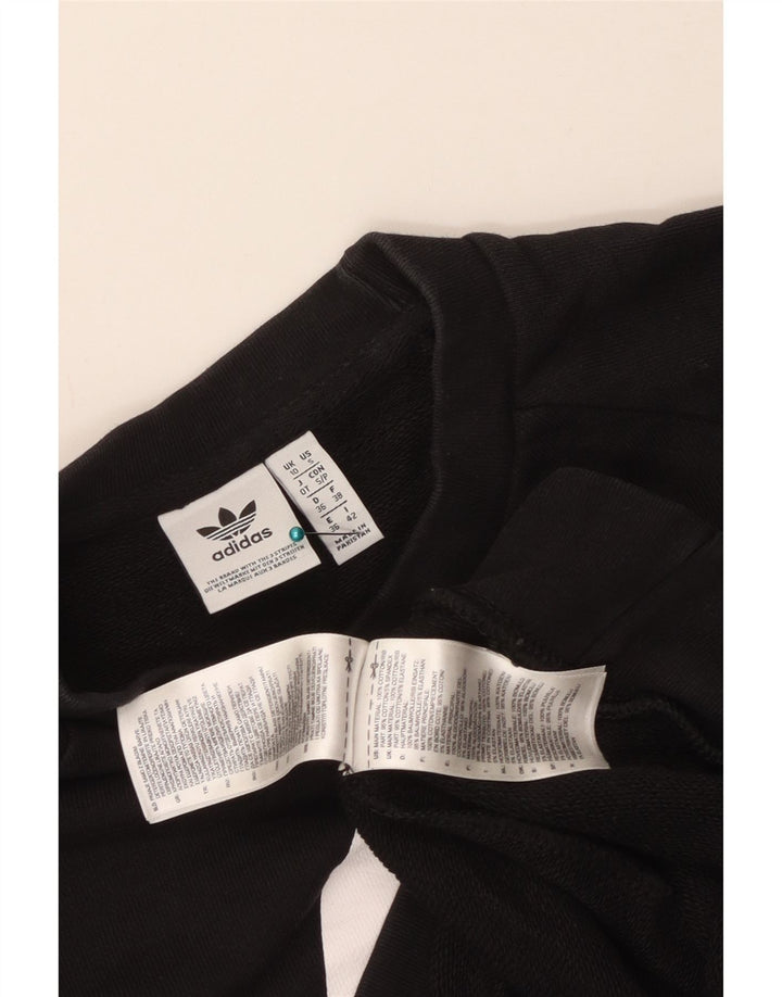 ADIDAS Womens Graphic Oversized Sweatshirt Jumper UK 10 Small Black Cotton