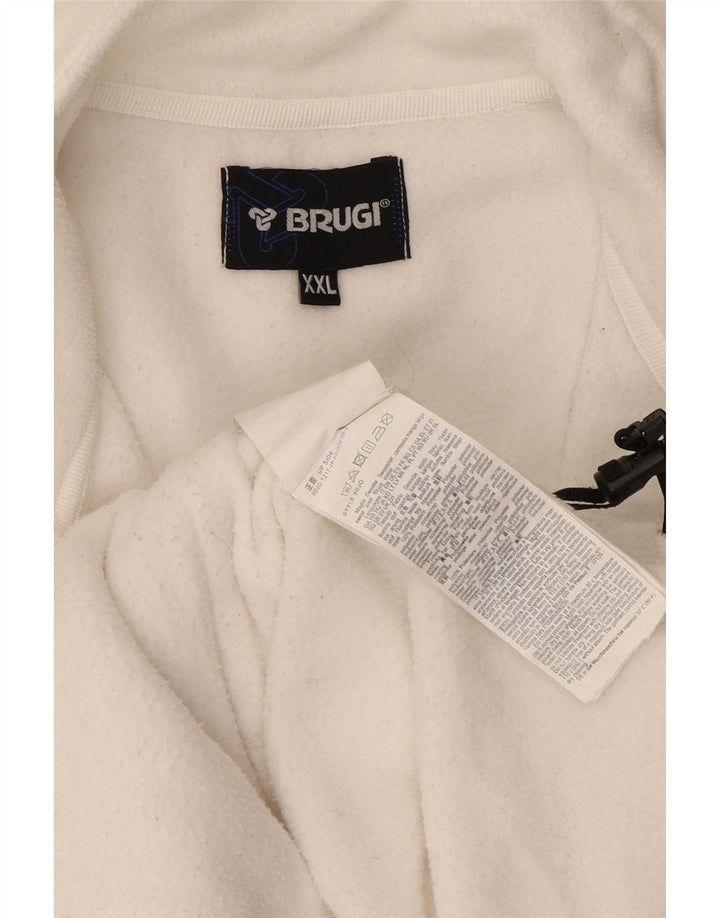 Brugi Mens Fleece Jacket UK 44 2XL White Polyester