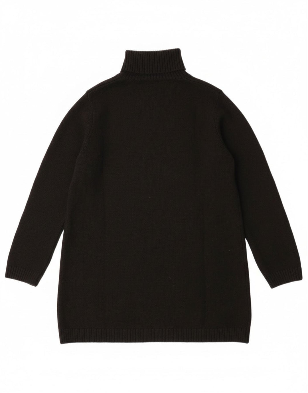 Zara Womens Longline Roll Neck Jumper Sweater UK 14 Medium Black Polyester