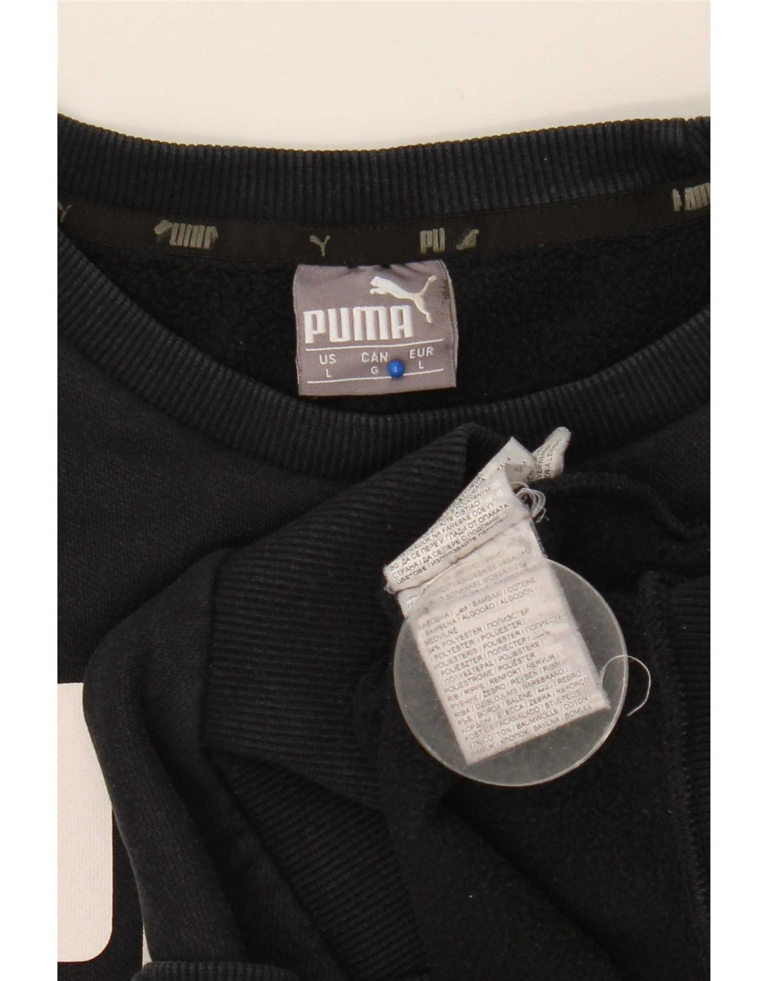 Puma Mens Graphic Sweatshirt Jumper Large Black Cotton