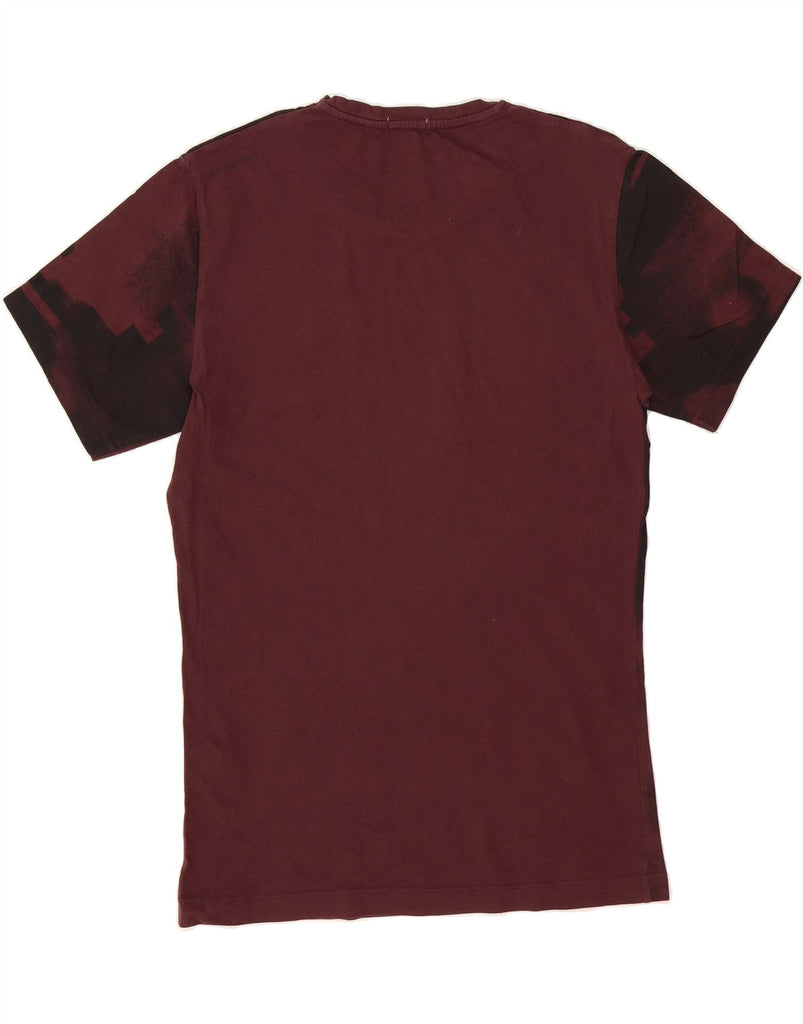 CALVIN KLEIN JEANS Mens T-Shirt Top Large Burgundy Colourblock Cotton Vintage Calvin Klein Jeans and Second-Hand Calvin Klein Jeans from Messina Hembry 