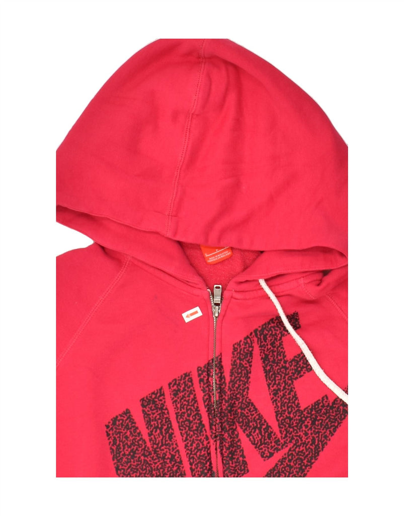 NIKE Womens Graphic Zip Hoodie Sweater UK 10 Small Pink Cotton Vintage Nike and Second-Hand Nike from Messina Hembry 