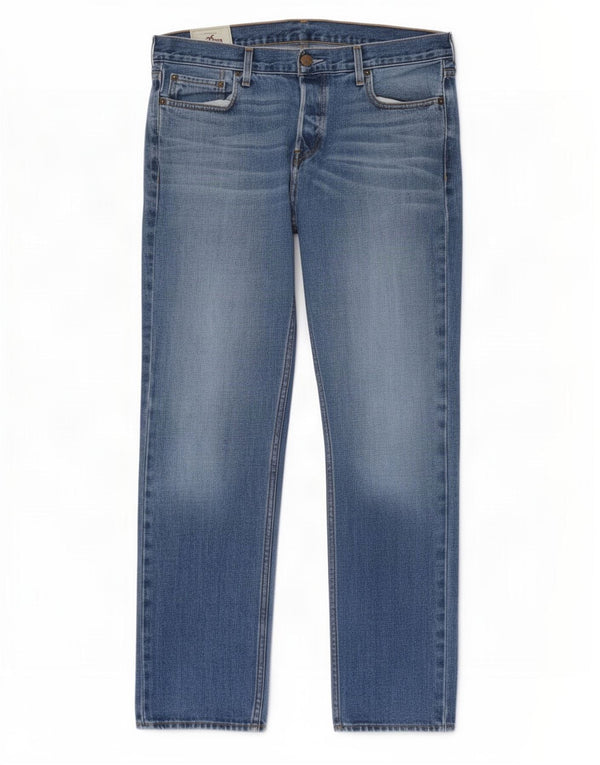 Hollister Mens Straight Jeans W36 L32 Blue Cotton