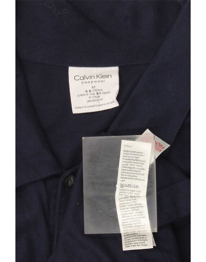 Calvin Klein Mens Shirt Medium Navy Blue Cotton