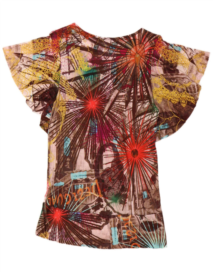 Desigual Womens Blouse Top UK 18 XL Multicoloured Patchwork Viscose