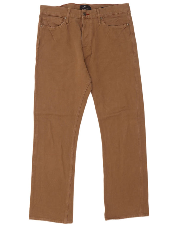 Marks & Spencer Mens Blue Harbour Regular Fit Casual Trousers W34 L31 Beige